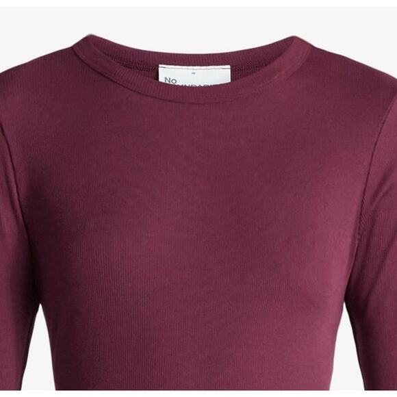 NEW Women's Plus Size 2XL Soft Stretchy Mini Dress with Long Sleeves DARK CHERRY - Picture 2 of 5